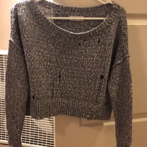 Cropped gray American Eagle sweater